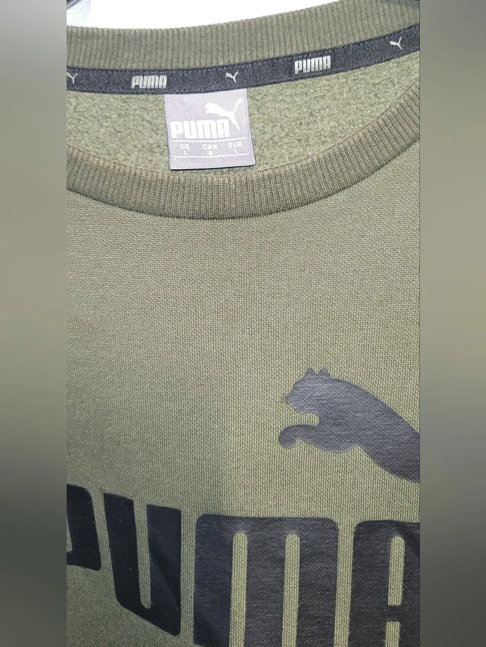 Puma Olive Green Sweatshirt Lg
